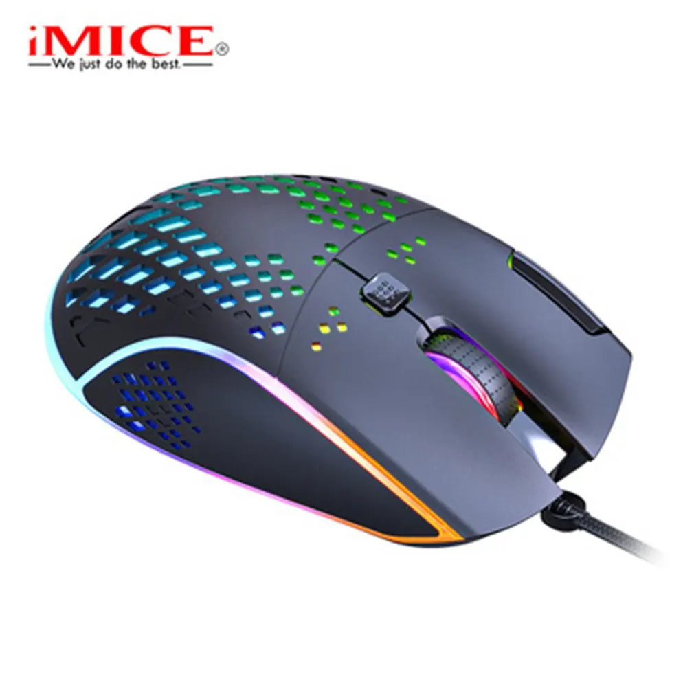

T97 1200-7200DPI Comfortable Touching USB Wired RGB Luminous Hollow Counterweight Programming Gaming Mouse