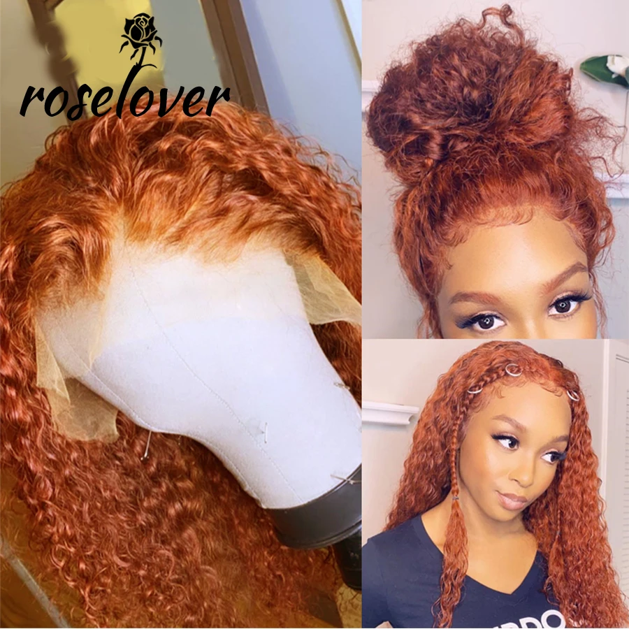 

Colored Curly Ginger Orange Wig Human Hair Deep Wave Lace Front Human Hair Wigs Human Hair Wigs T Part Lace Front Curly Wigs
