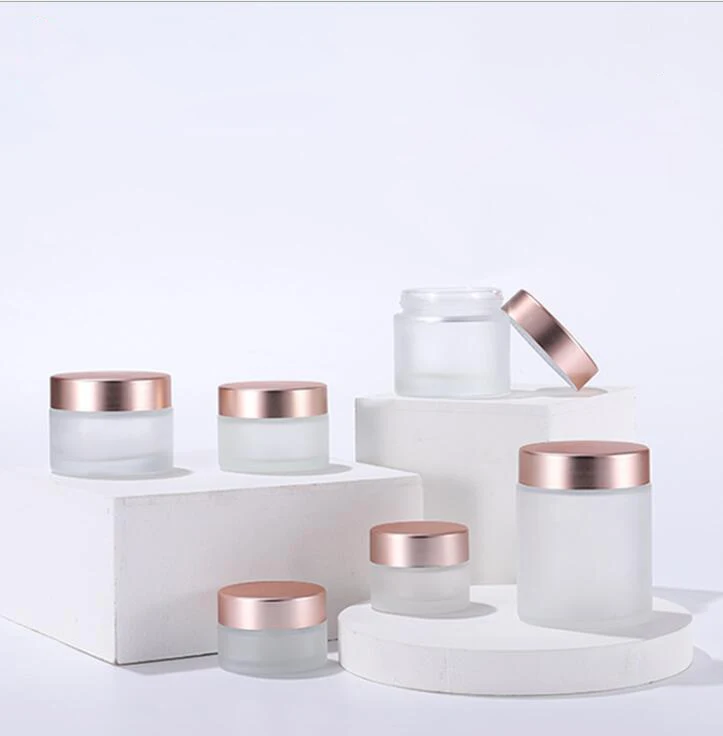 

Баночка для косметики стеклянных баночек с белыми внутренними крышками, косметический крем контейнерный горшок
