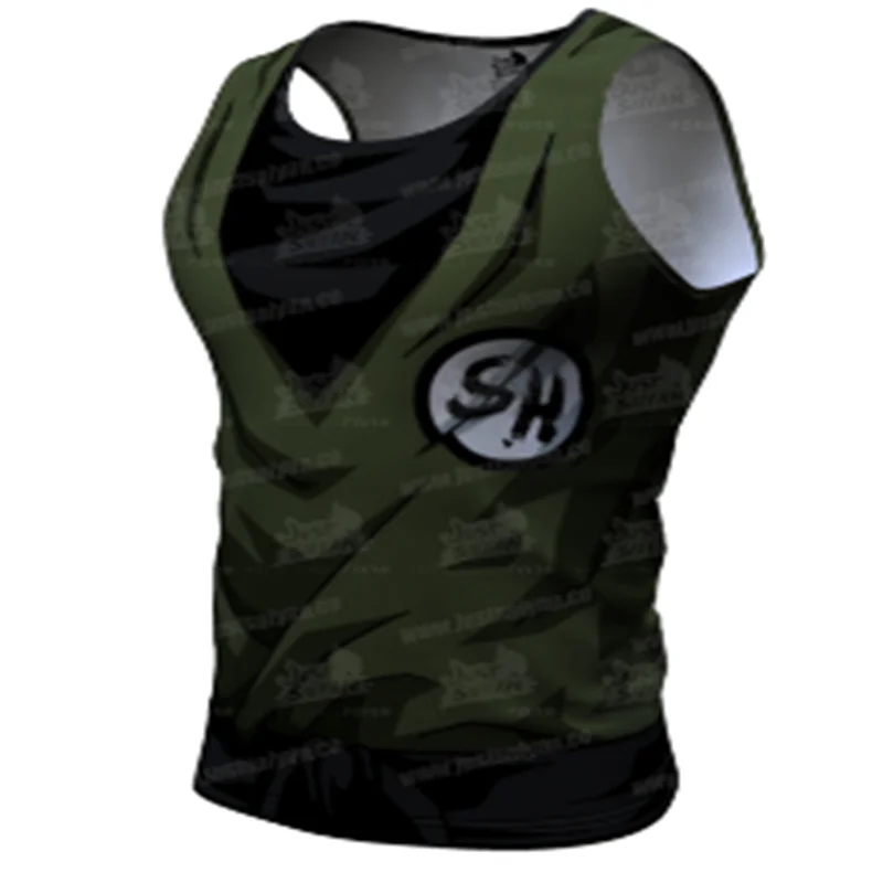 

Harajuku Cosplay Anime character short sleeve T-shirt men's bodybuilding matched Crossfit Workout Top with round cleavage