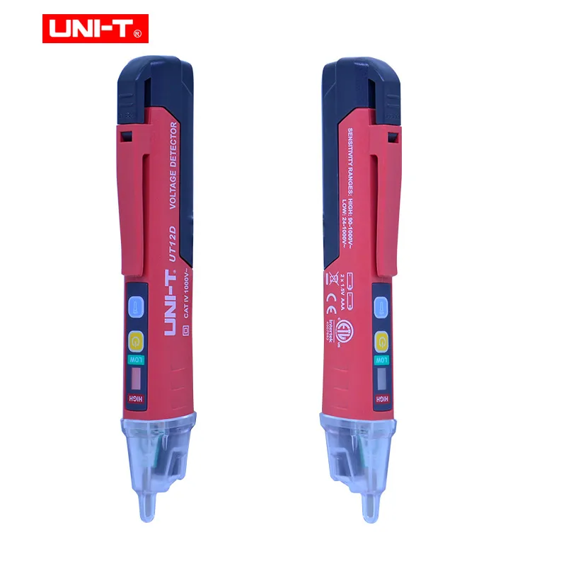 Non-Contact  AC Voltage Detector UNI-T UT12D electrical test pencil 50/60Hz 24V~1000V LED indication Low voltage indication