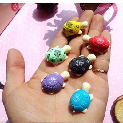 4x Cute Colorful Turtle Shape Cleansing Rubber Eraser Stationary Kid Gift Toy | Канцтовары для офиса и дома