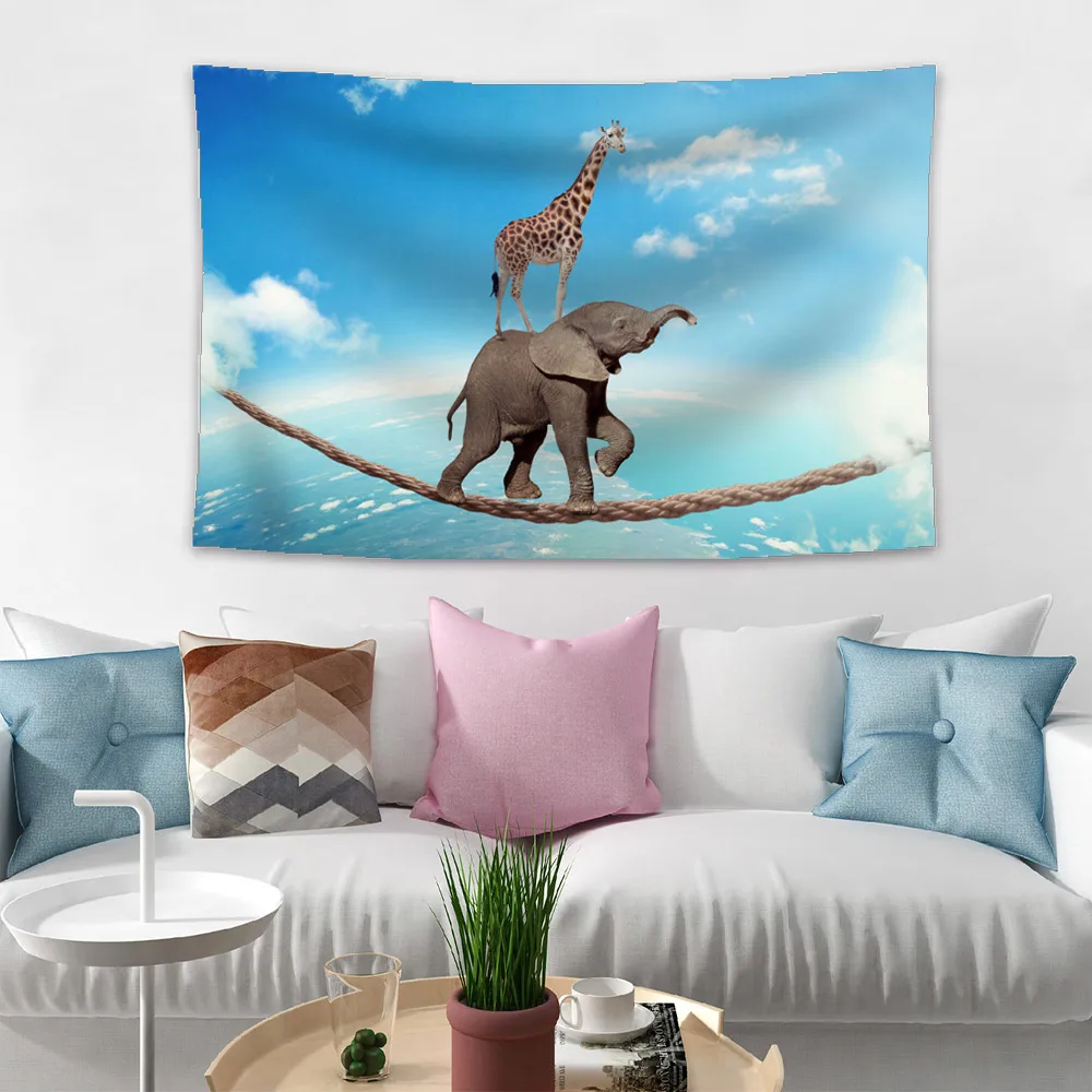 Слон серия звездного неба 3D напечатанный на заказ ГОБЕЛЕН гобелен стену для
