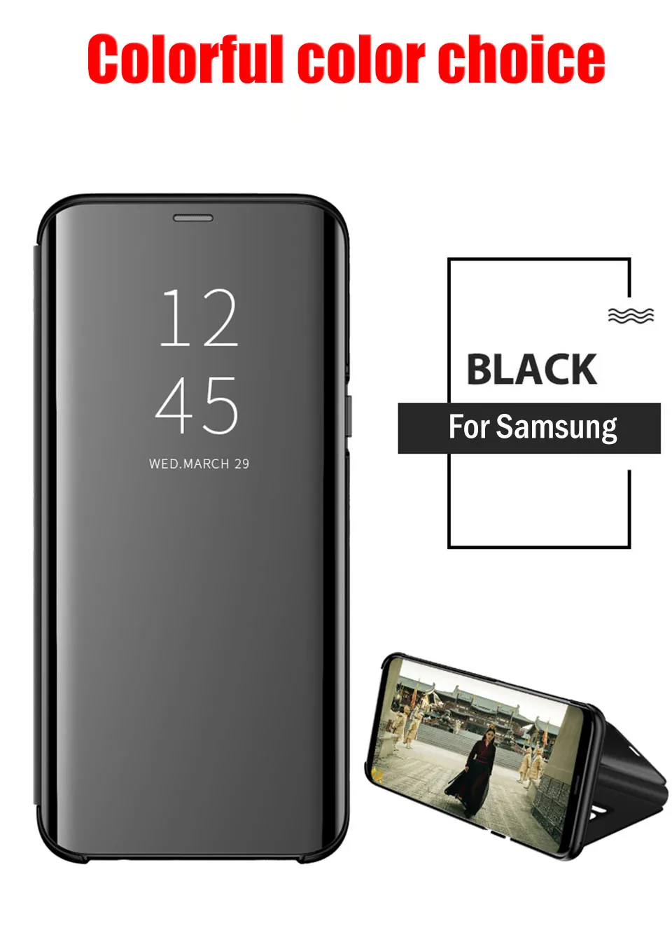 Чехол-книжка на подставке зеркальный чехол для samsung Galaxy S8 S9 S10 S7 край A7 A6 A8 A9 J8 J4 J6 плюс A5 A3 A30 A20 A10 M10 M20 сумка