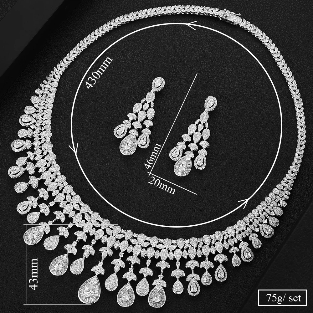 Комплект из колье и серёг с фианитом|Ювелирные наборы| |