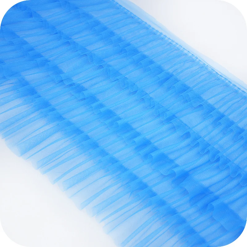 

Soft Multi-layer Wrinkled Tulle Lace Fabric Seasons Sexy Ladies Girls Convenient Sewing Transparent Skirt Clothing Accessories