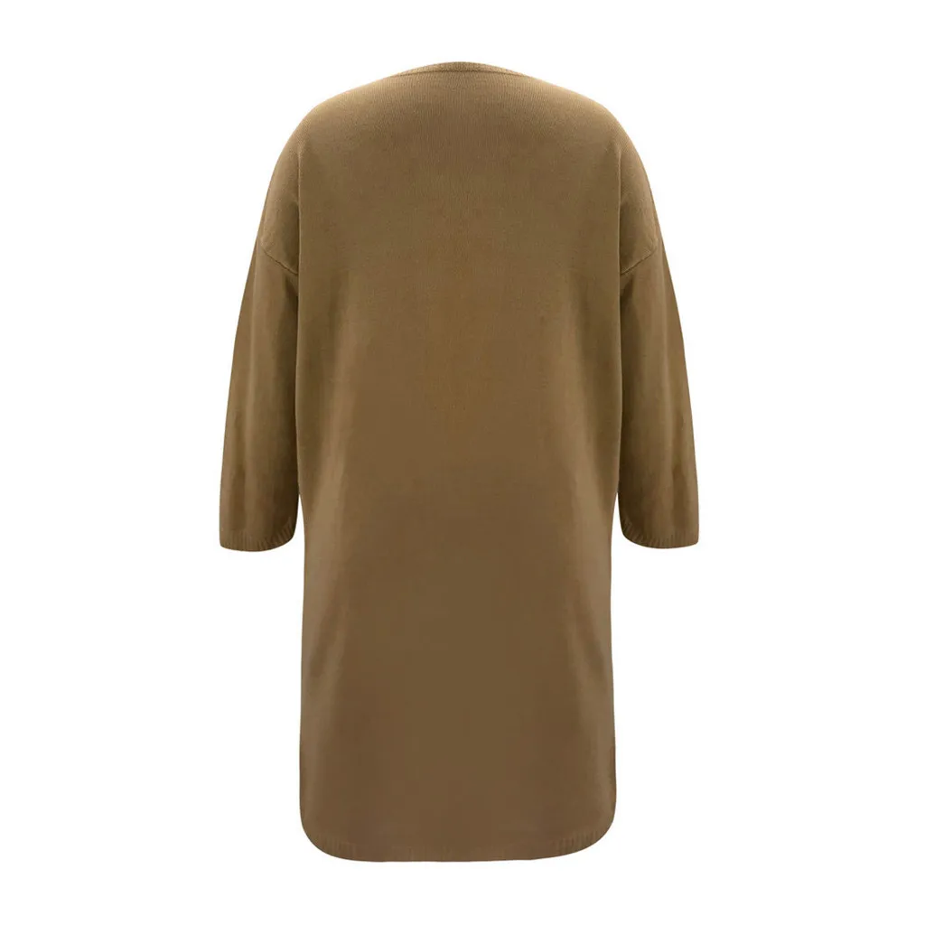 

Solid Color Long Cardigan Coat Women Long Sleeve Cardigans Coats Casual Loose Sweater Knit Cardigans Outerwear Chaqueta De Punto