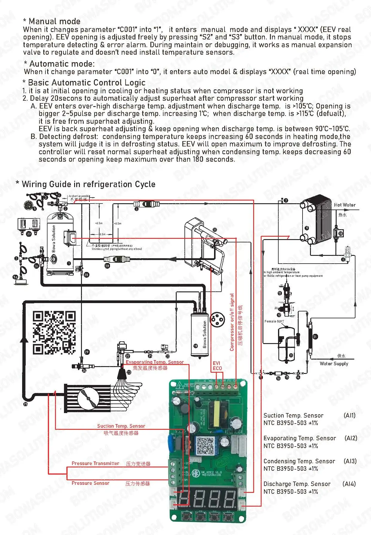 Универсальный и indepedent EEV superheat контроллер, совместимый с Danfoss, Sporlan, Fujikoki, Emerson, Saginomiya& Carel и т. Д