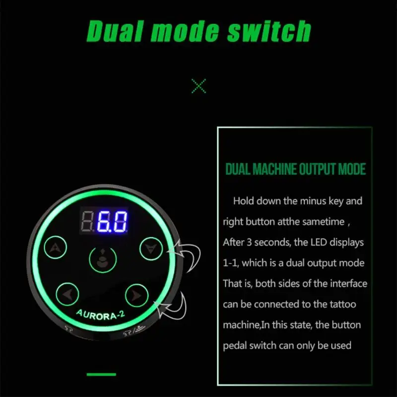 

Mini LCD Tattoo Power Supply with Power Adaptor Used for Pedals 1/4 Monophonic Jack Input Mode of Rotary Tattoo Machines