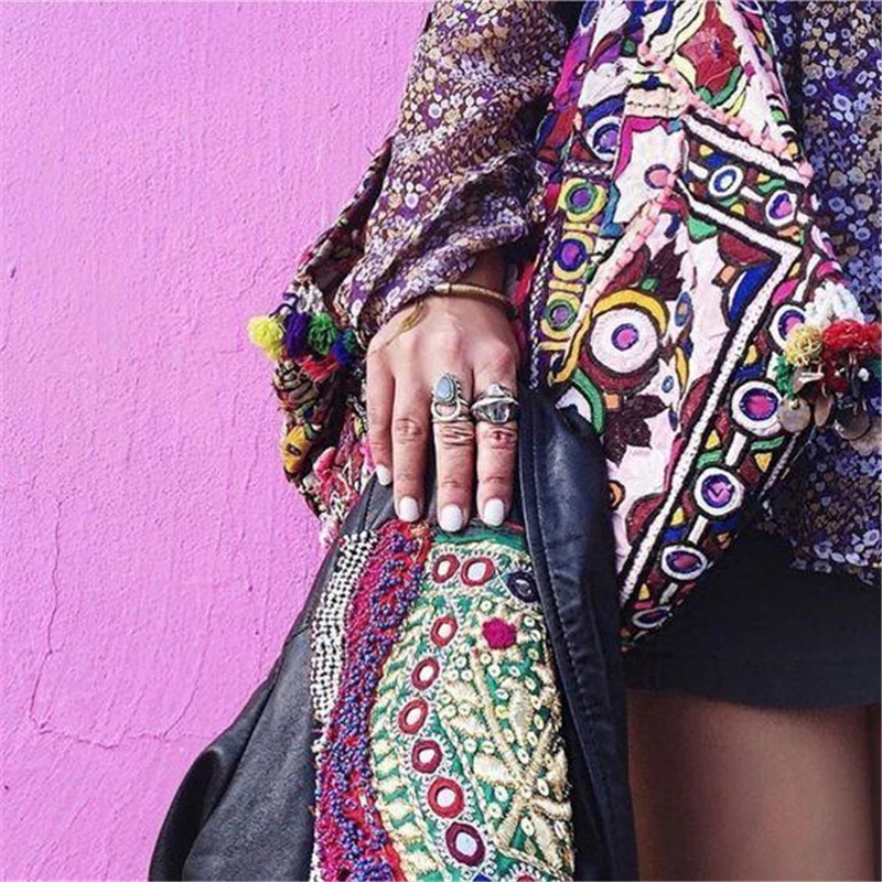 Женское Винтажное кольцо с лунным камнем в богемном стиле | Украшения и