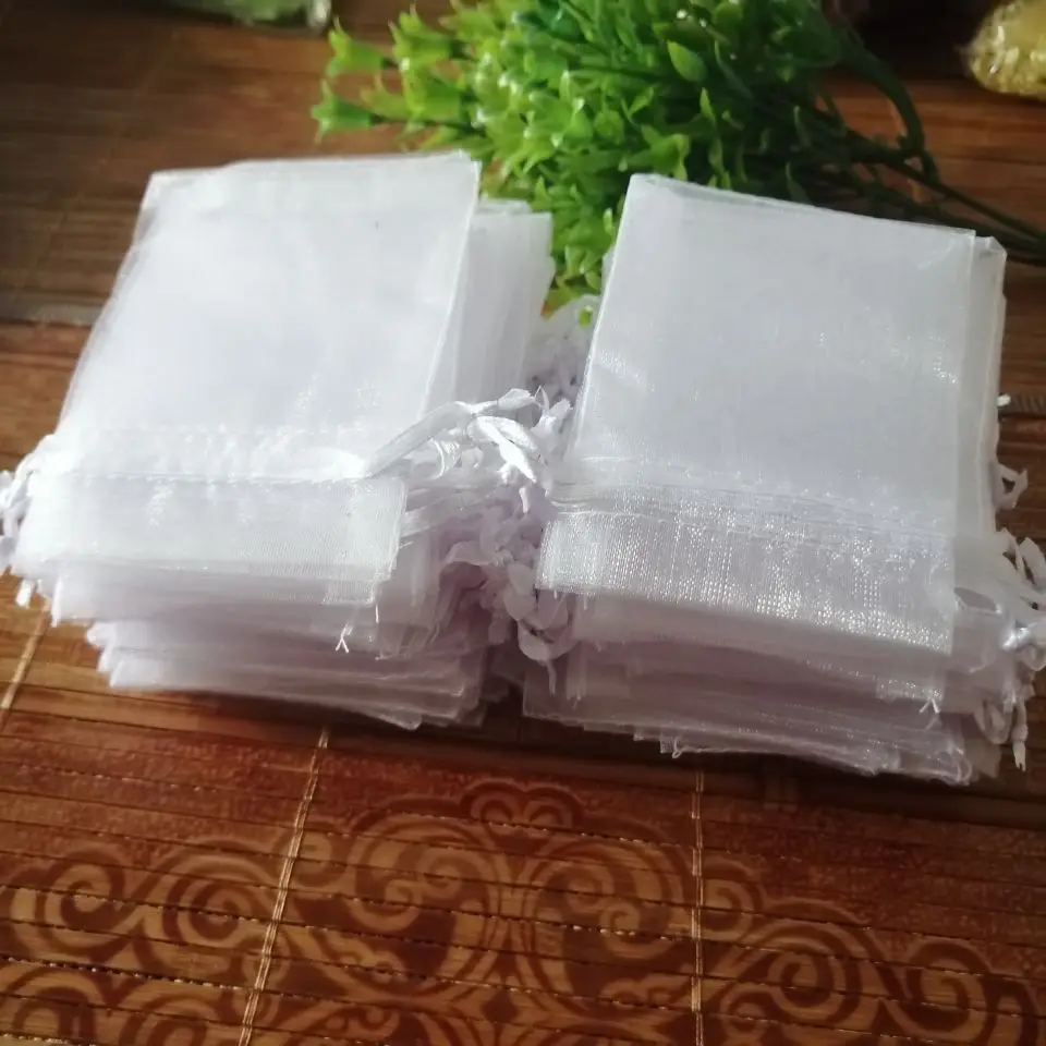 1000 шт./лот 5x7 7x9 9x12 10x15 13x18 15x20 20x30 30x40 35x50 см белые мешки для ювелирных изделий из