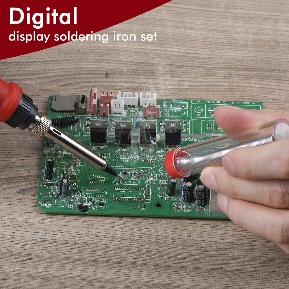 

JCD Soldering Iron 908U 80W 220V/110V Adjustable Temperature LCD Multi-function Button Soldeing Station Welding Repair Tools