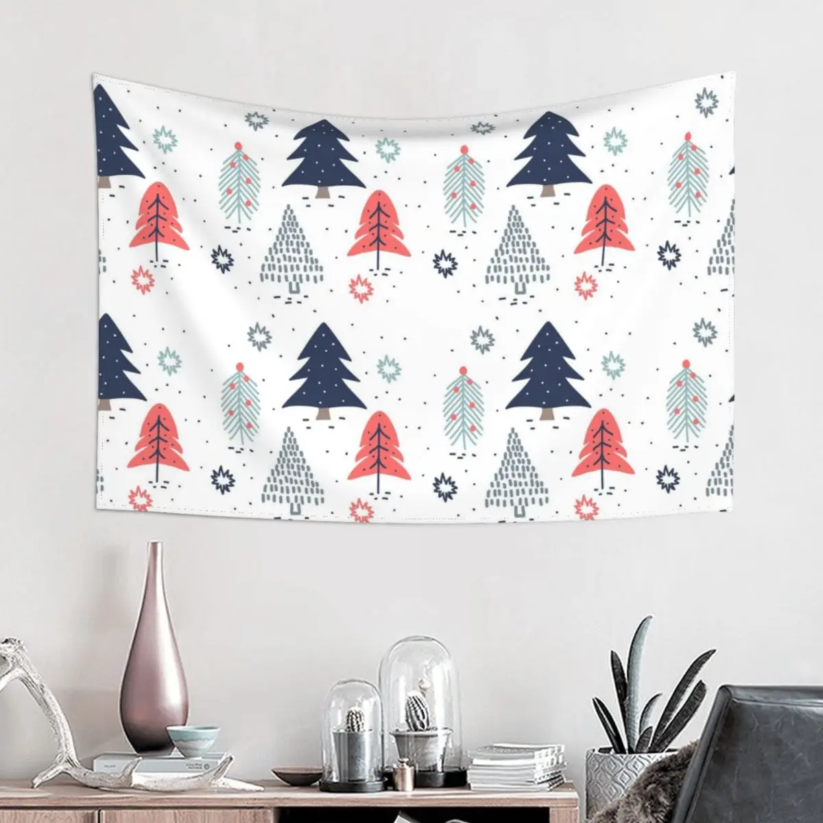 

60in*40inChristmas Tree Design Wall Cloth Background Wall Cloth Home Decoration Wall Blanket Tapestry Bedroom Wall Hanging