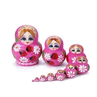 10pcs strawberry flower girl nesting dolls russian matryoshka doll set toys