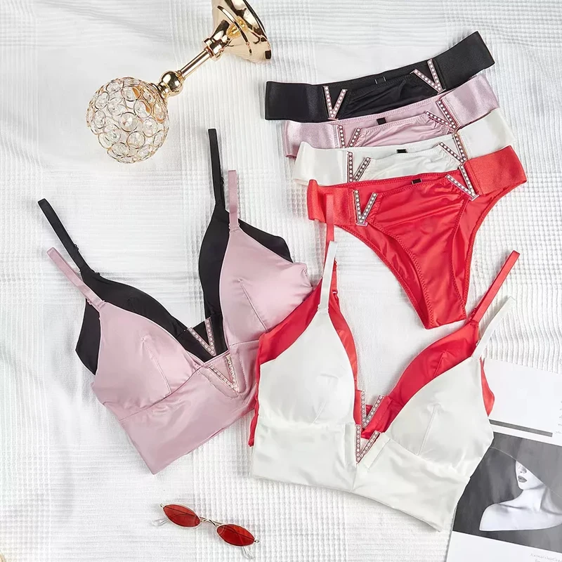 

Sexy Victory Bras Suit Bikini Women Swimsuit Bralette Lace Gathered Open Back Bra Smooth Face Breathable Adjustable Underwear