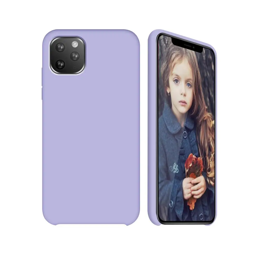 purple Чехол Arvin для iPhone 11 Pro Max, чехол из жидкого силикона, мягкая подкладка из микрофибры, толстый чехол для iPhone 11 Pro - Цвет: purple