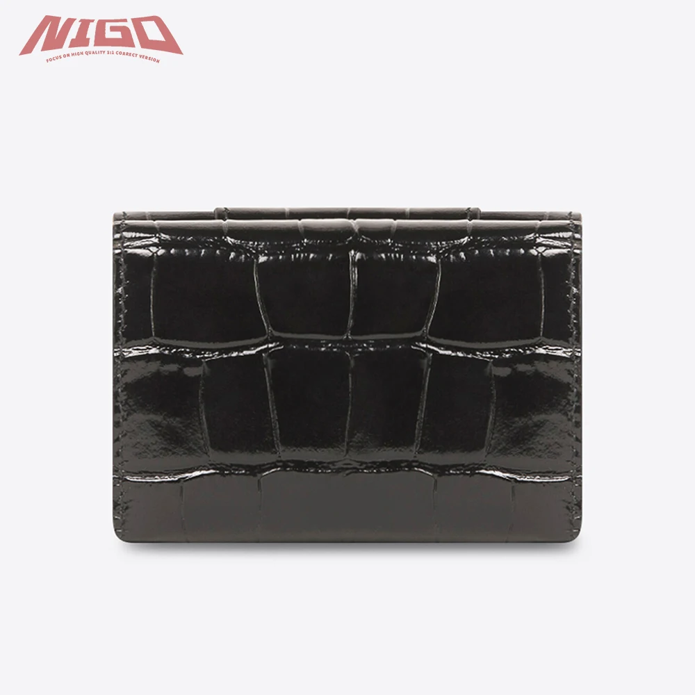 

Черный мини-кошелек NIGO Ms 21ss с песочными часами из телячьей кожи # nigo5356