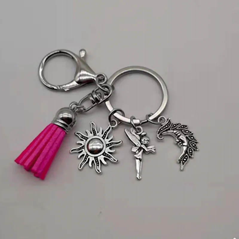 Новая мода брелок с кисточкой солнце луна ангел подвеска сделай сам мужской