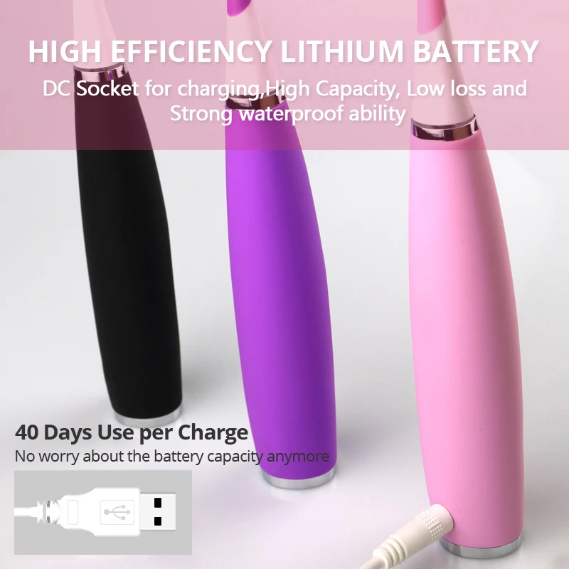 Зубная щетка электрическая ультразвуковая с зарядкой от USB 40 дней|Электрические