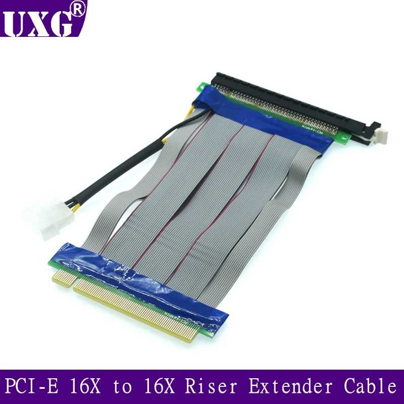 

PCI-E 16X to 16X Riser Card PCIe X16 Extender Flexible Ribbon Extension Cable Adapter for Video Graphics Card Mining