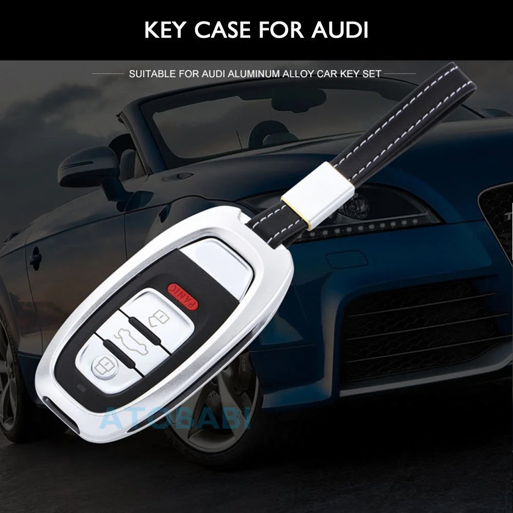 Алюминиевый сплав автомобильный чехол для ключей для Audi A7 A6 A5 A4 A3 S7 S5 Q5 RS сумка для ключей умный пульт дистанционного управления Fob крышка защитная рамка аксессуары