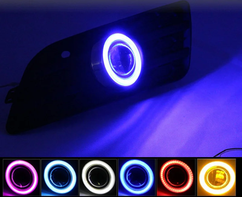 

Qirun LED DRL daytime running light COB angel eye with projector lens fog lamp for Mitsubishi LANCER EVO 2010-2014