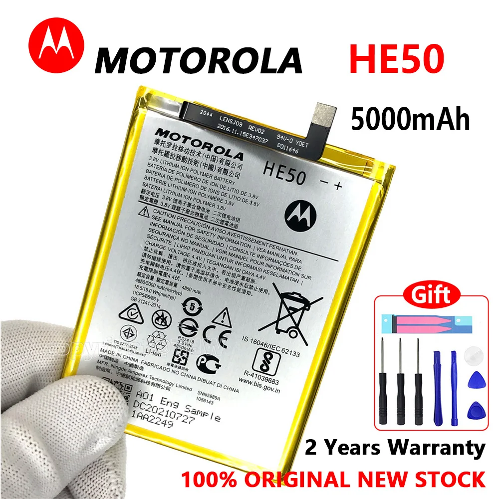 

100% genuine 5000mAh HE50 Battery For Motorola Moto E4 Plus E5 PLUS XT1770 XT1771 XT1775 XT1774 XT1776 Batteria With Tools