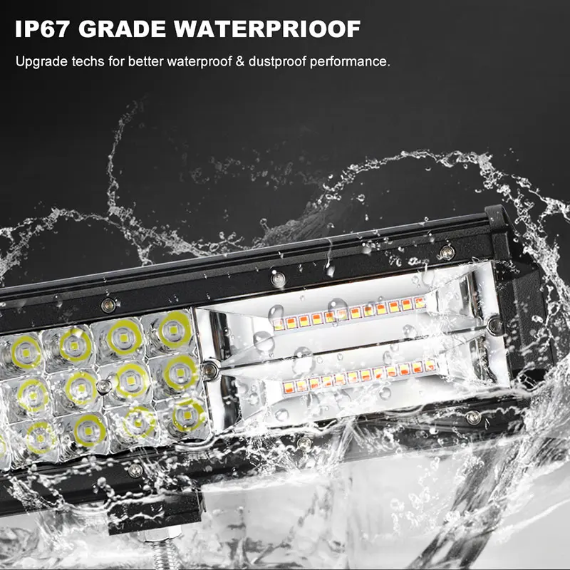 Трехрядная светодиодная фара двухцветный прожектор для внедорожника грузовика