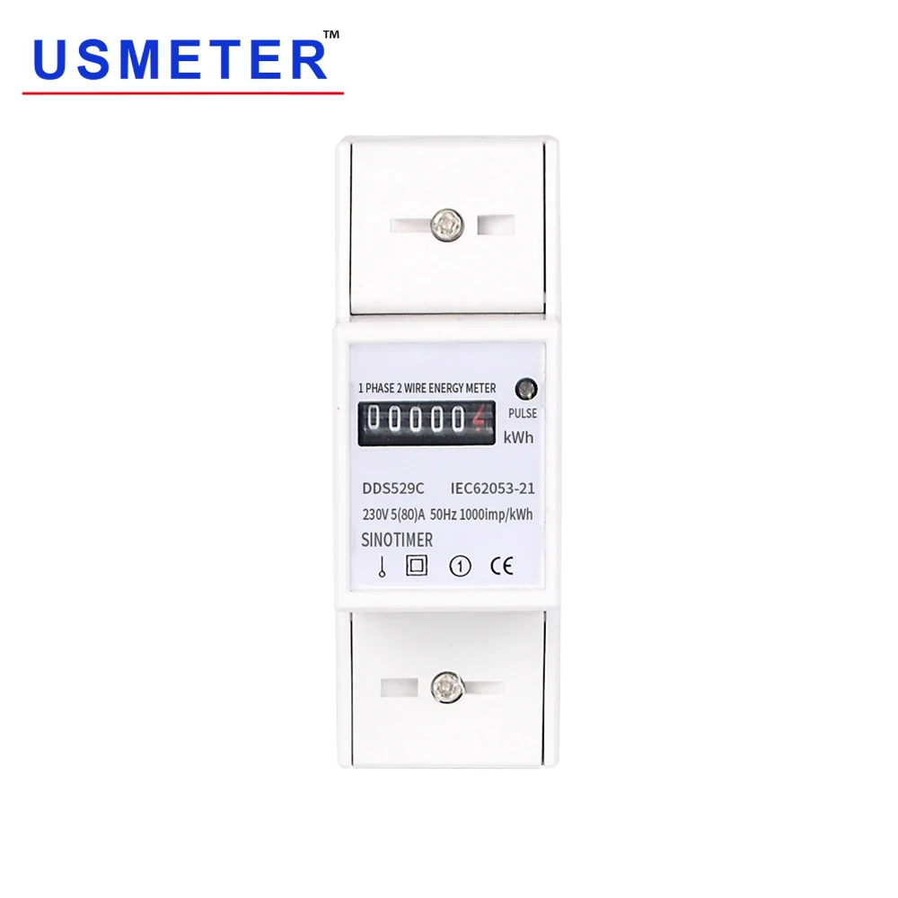 DDS529C AC Ватт метр 220V Американская классификация проводов 2р DIN Rail электричества