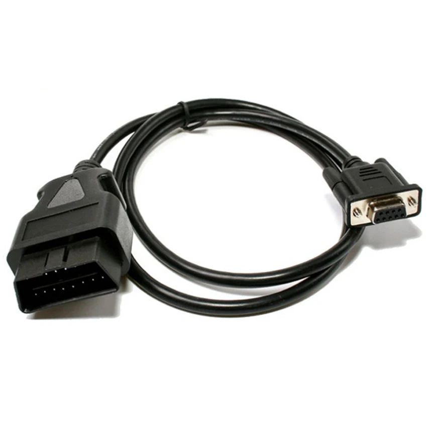 DB9 Serial RS232 Female Port to Male OBD2 OBDII 16 Pin OBD Cable Adapter Diagnostic Extension Cord Connector (DB9 to OBD Cable