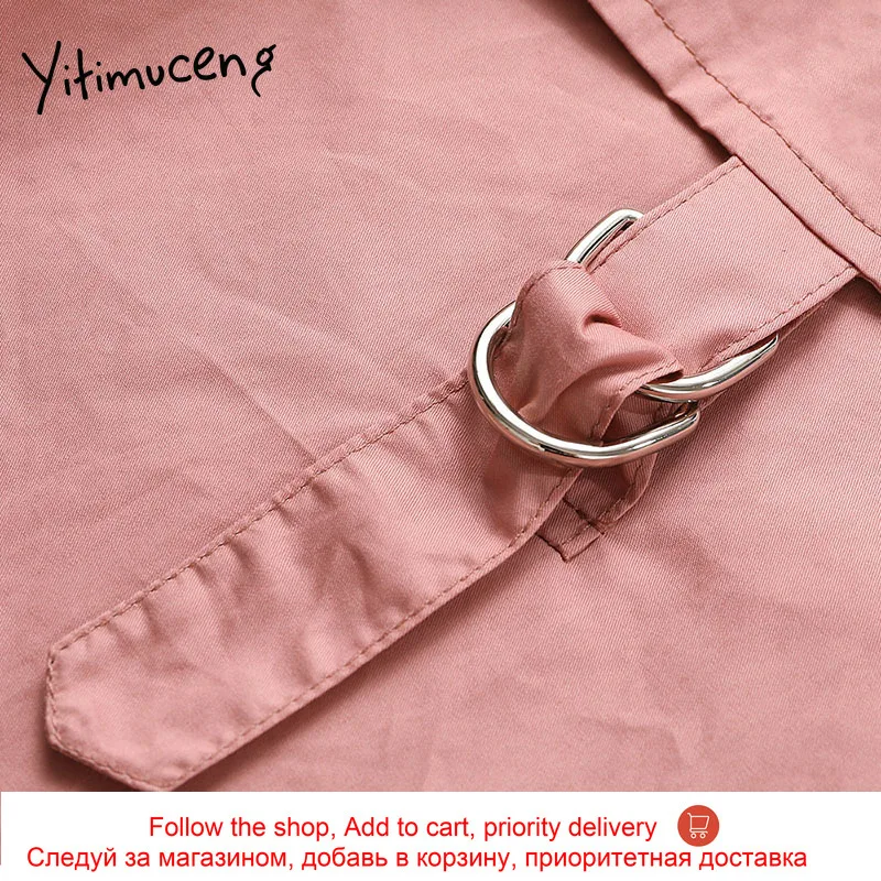 

Yitimuceng Button Blouse Women Shirts Loose Pink Solid Spring 2021 Square Collar Shirt Sleeve Single Breasted Fashion Clothes