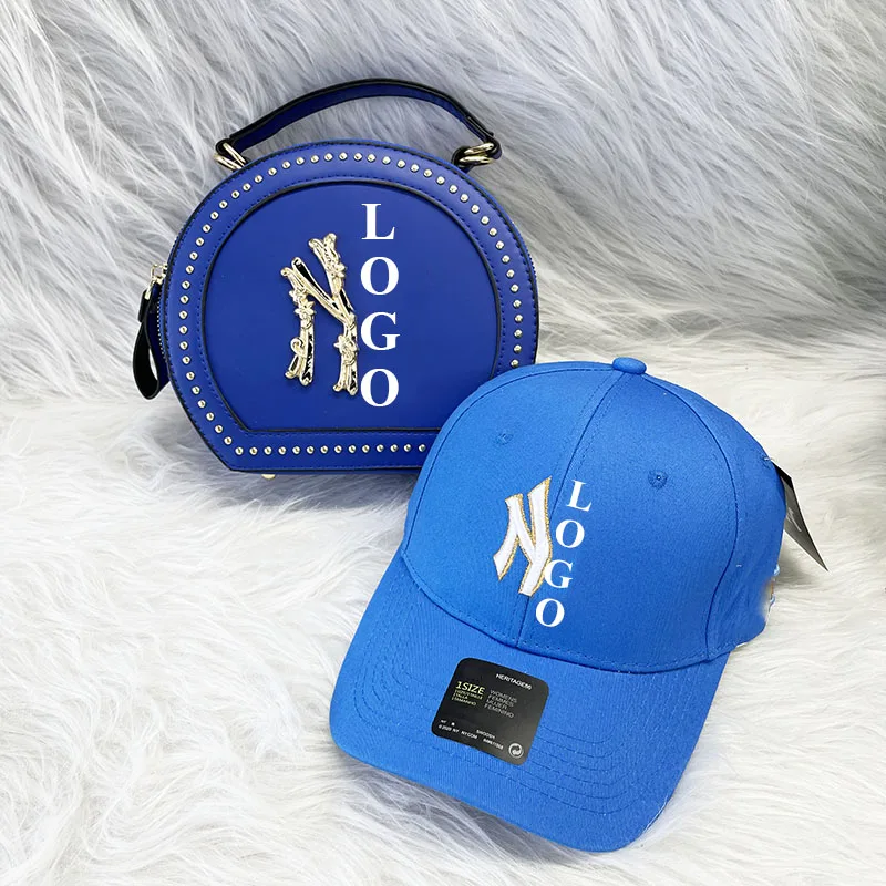 

New Design Luxury Fashion Famous Designer Brands Handbags Matching NY purse and hat pack set women handbag purse hat set