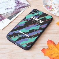 hks advan jdm print soft silicone matt case for apple iphone case