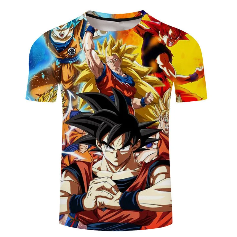 Летние футболки для мужчин с принтом Dragon Ball Goku Dragon Ball 3D футболка крутые футболки аниме топы мужская уличная одежда большого размера на заказ Прямая поставка - Цвет: 004