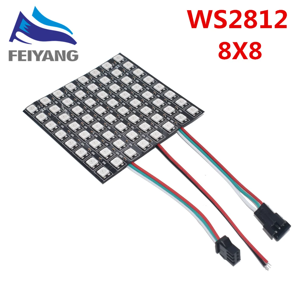 DC5V 8*8 16*16 8*32 пикселей WS2812 цифровой гибкий светодиодный экран программируемой