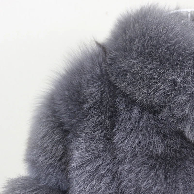 Женская куртка с воротником-стойкой OFTBUY уличная теплая из натурального меха лисы