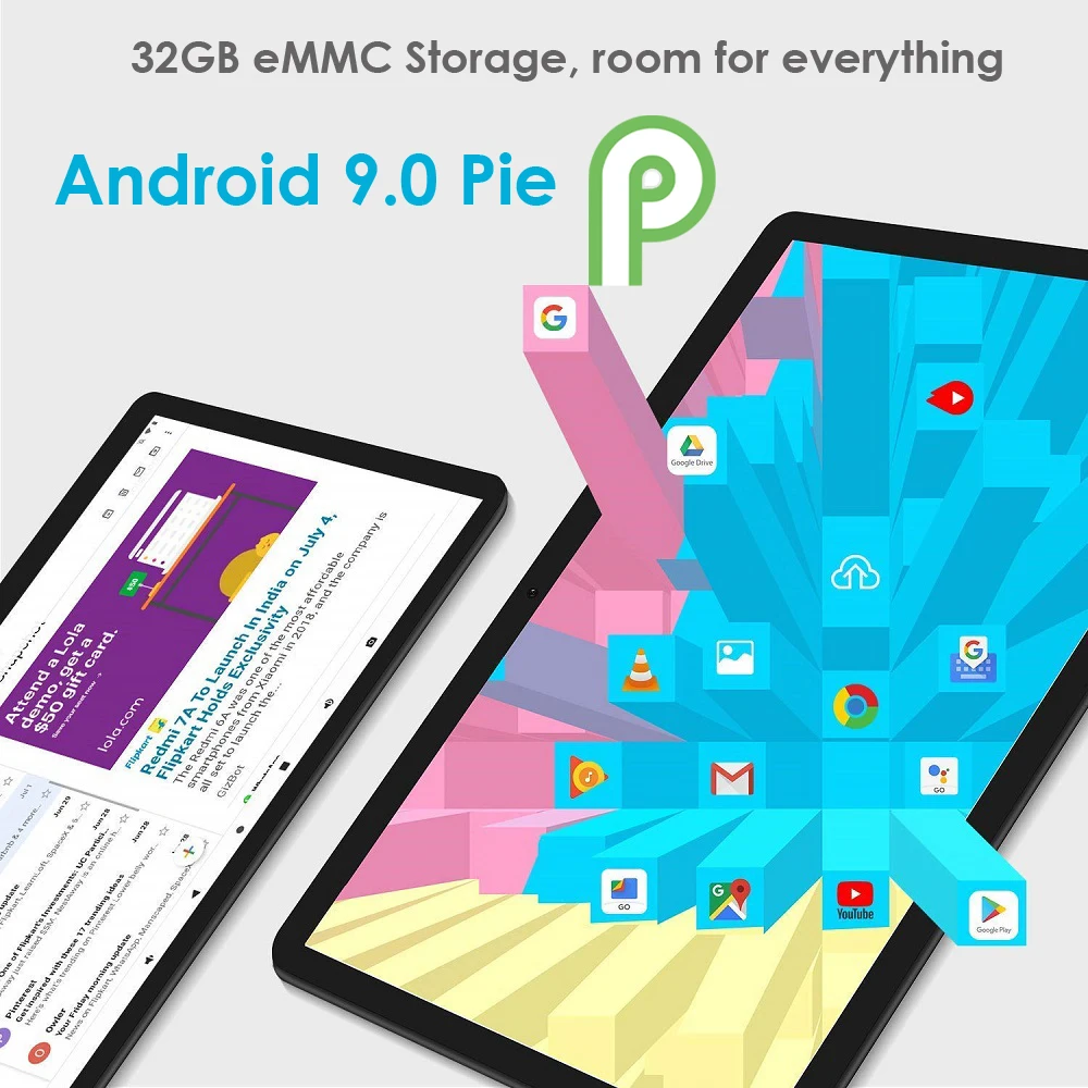 32GB Storage tablet 2.5D Glass 10 inch Android 9.0 Quad Core 1280x800 HD IPS 3G Phone Call GPS WIFI Pad 10.1 Gifts | Компьютеры и офис