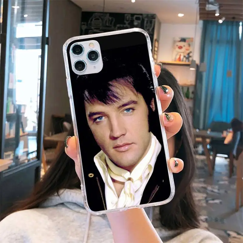 

Elvis Presley America famous singer Phone Case Transparent for iPhone 6 7 8 11 12 s mini pro X XS XR MAX Plus