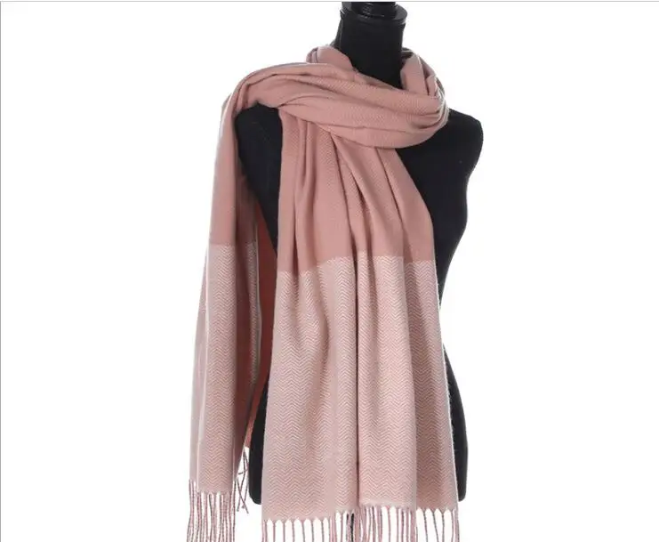 

Winter solid color tassel warm scarf texture Neck Scarf Shawl dual purpose woma