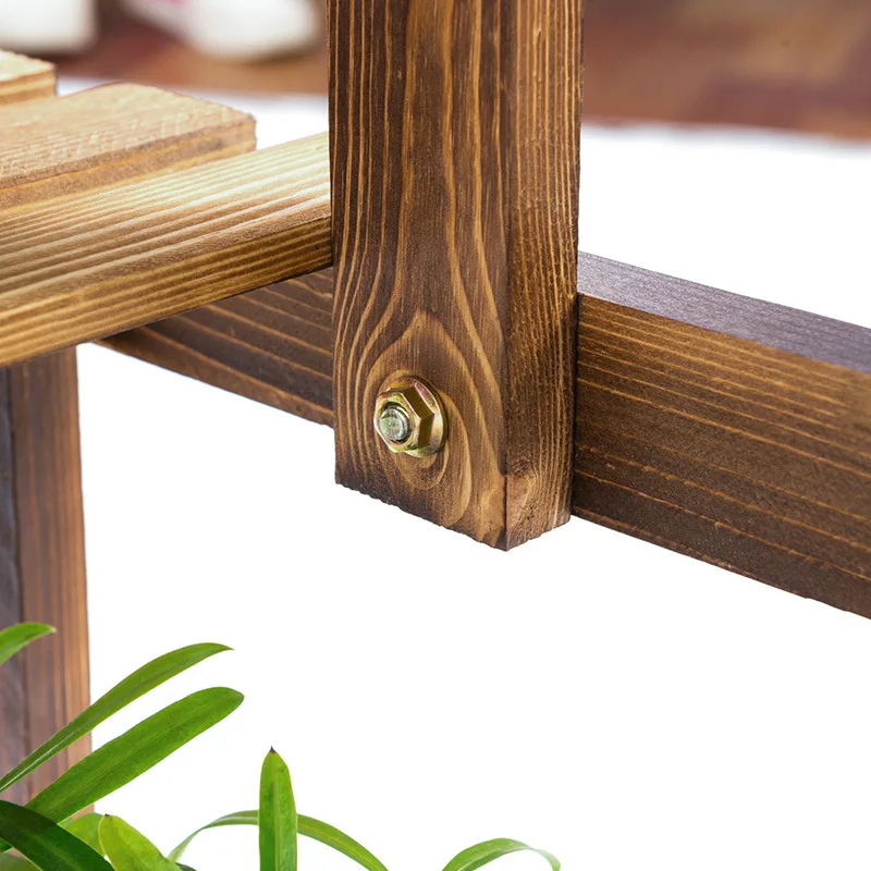 

Solid Wood Carbon Baking Color Balcony Flower Stand Living Room Flower Shelf Multi-layer Multi-meat Indoor Flower Pot Shelf