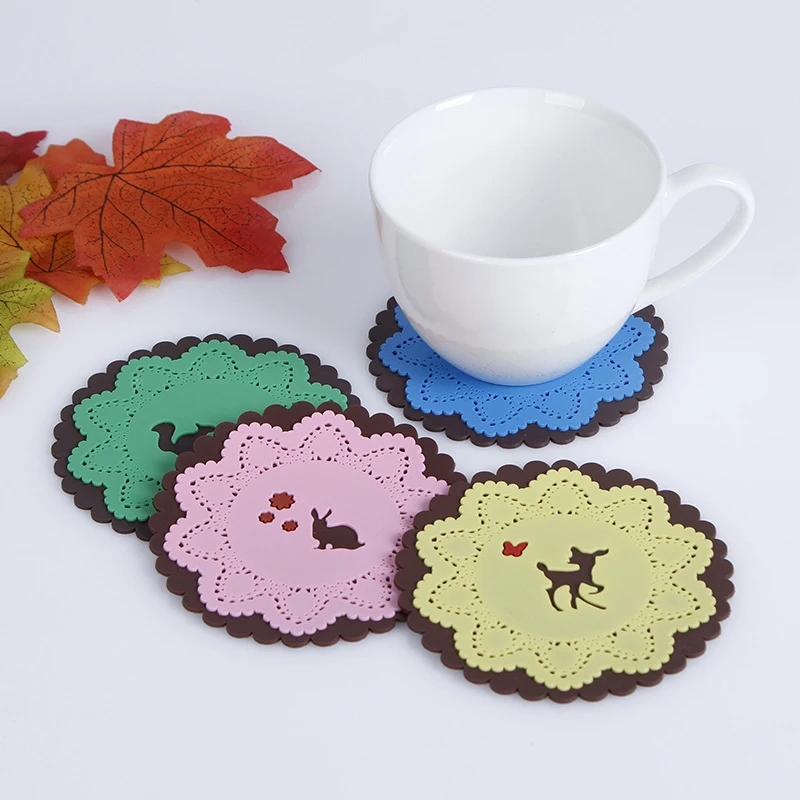 Подставки для напитков из ПВХ креативные подставки кофейных кружек термостойкие