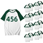 Новинка лета 2021, стильная игра кальмаров для мужчин и женщин, свободная модная одежда с коротким рукавом