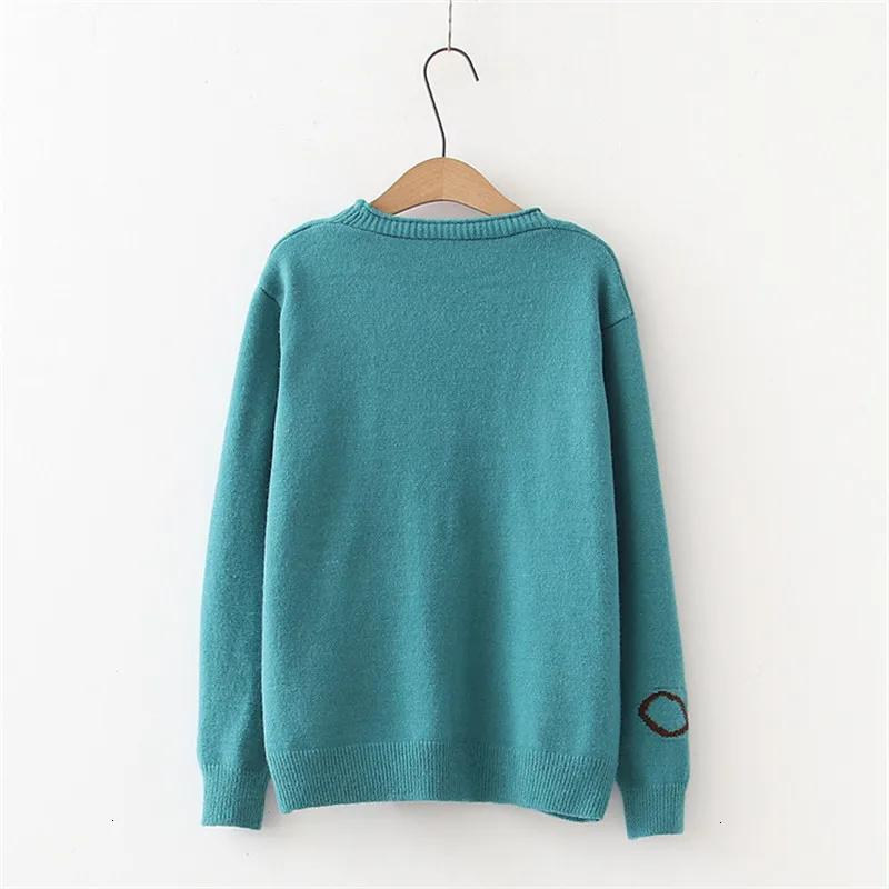 Autumn Women Sweater Cute Loose Coat Junior High School Students Knitted Cardigan Single Breasted College Style |