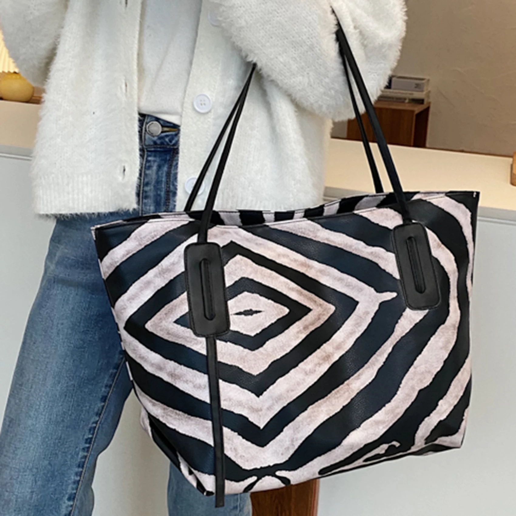

Fashion Womens Bag 2020 Women's PU Leather Handbags Luxury Lady Hand Bags Purse Pocket Women Zebra Pattern Bag