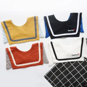 Модные комплекты одежды с ненастоящим воротник детская одежда из хлопка для новорожденных кормления Bib полотенце с принтом в виде сердца детские слюнявчики абсорбент квадратное полотенце для младенцев От 0 до 2 лет