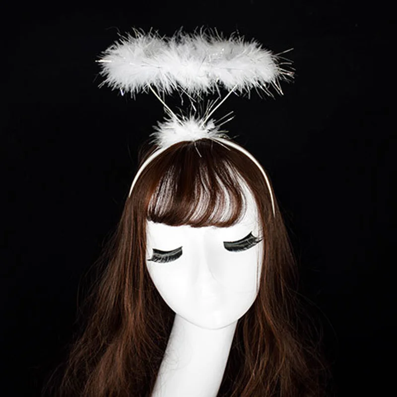 

Ladied Fluffy Headband Halo Angel soft Headband Fairy Fancy Dress Party comfortable Hairband New