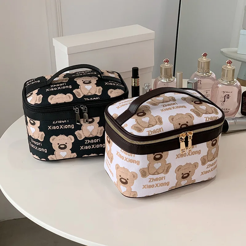

Women Cosmetic Bag New Fashion Bear Cosmetic Bag Large Capacity Cosmetic Storage Bag, Portable Wash Bag Makeup Bag Cosmetic Bag