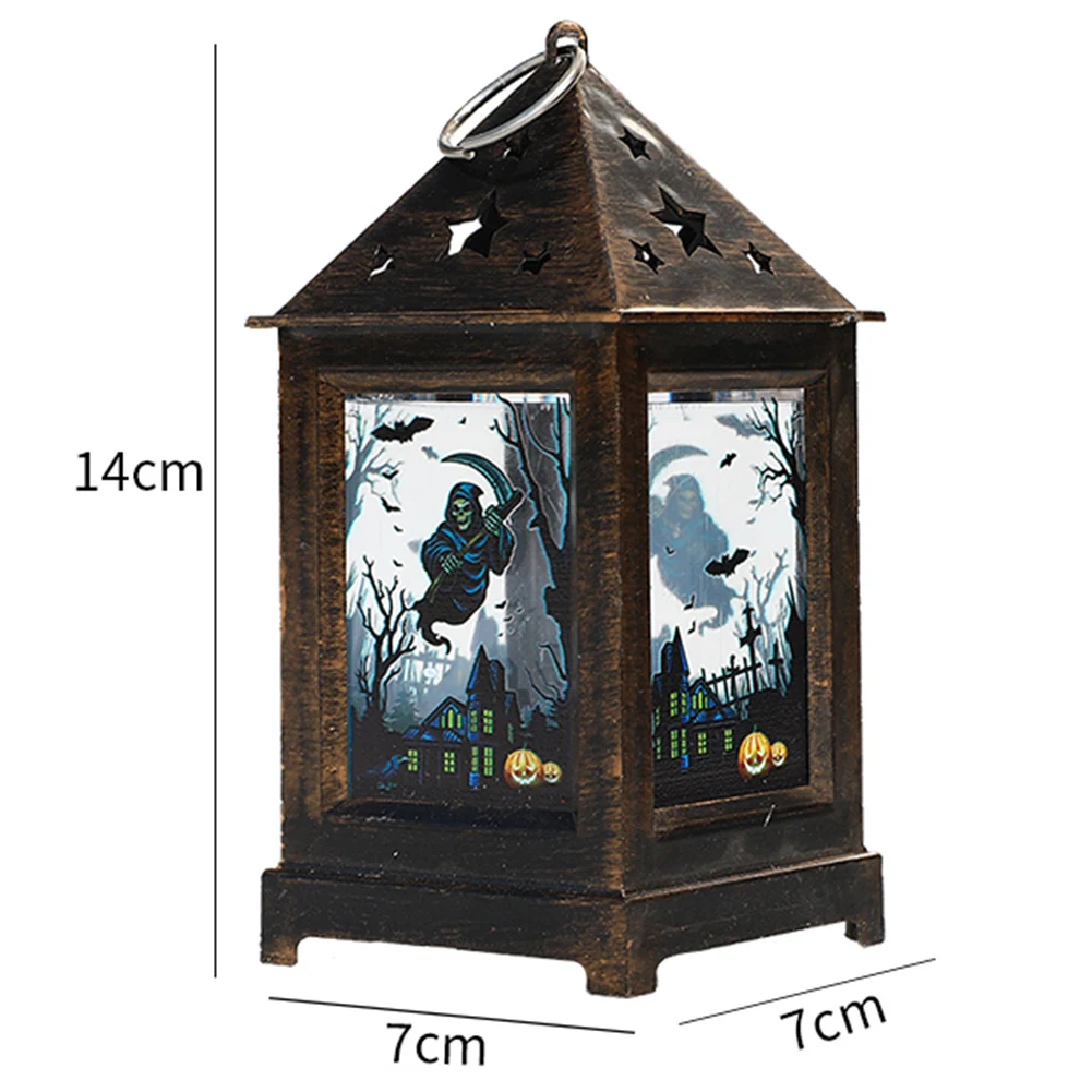 

Halloween Decoration Props Night Light Vintage Lantern Simulation Flame Lamp Vintage Cover Bulb Guard Lamp Pendant