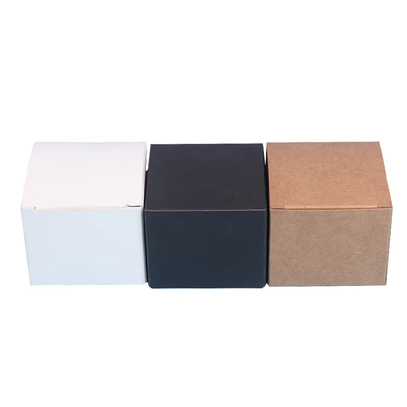 

100pcs/lot Blank White Black Kraft Paper Box For Face Cream Cosmetic Jar Jewelry Storage Gift Boxes valve tubes Packaging