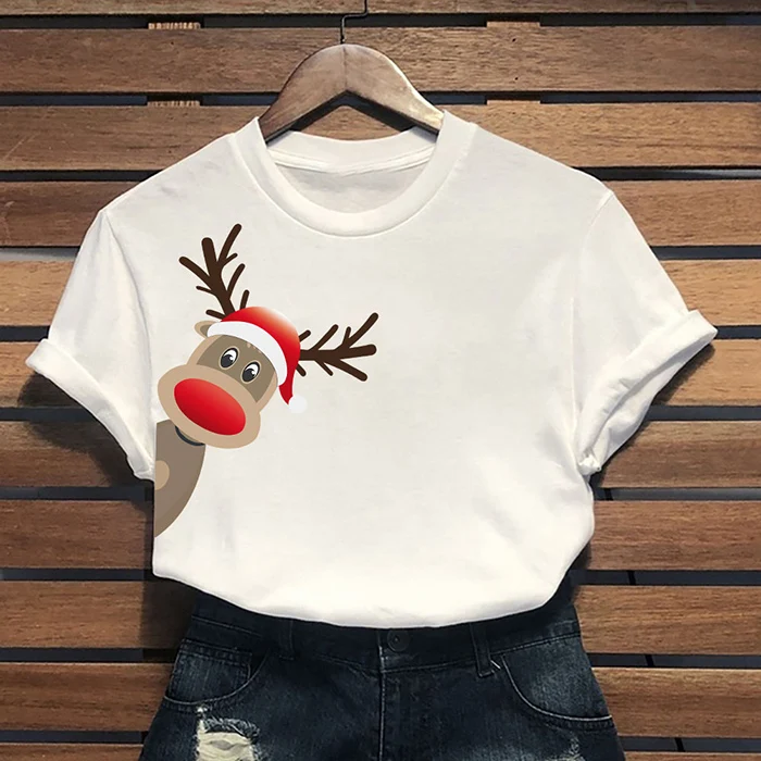 2QIMU рождественские футболки для женщин рождественский подарок размера плюс